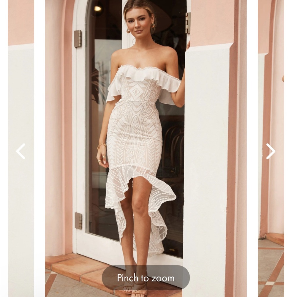 High Low Off Shoulder Dress for wedding events